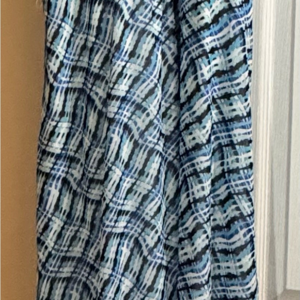 Calvin Klein Blue, Black, and white long maxi dress.